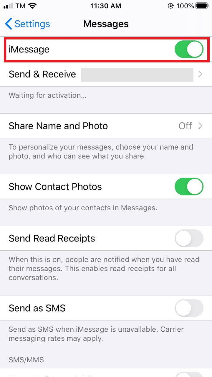 Activar iMessage