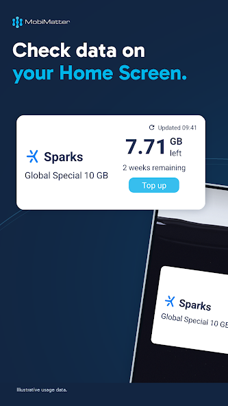 Immagine ufficiale MobiMatter con widget dei dati residui