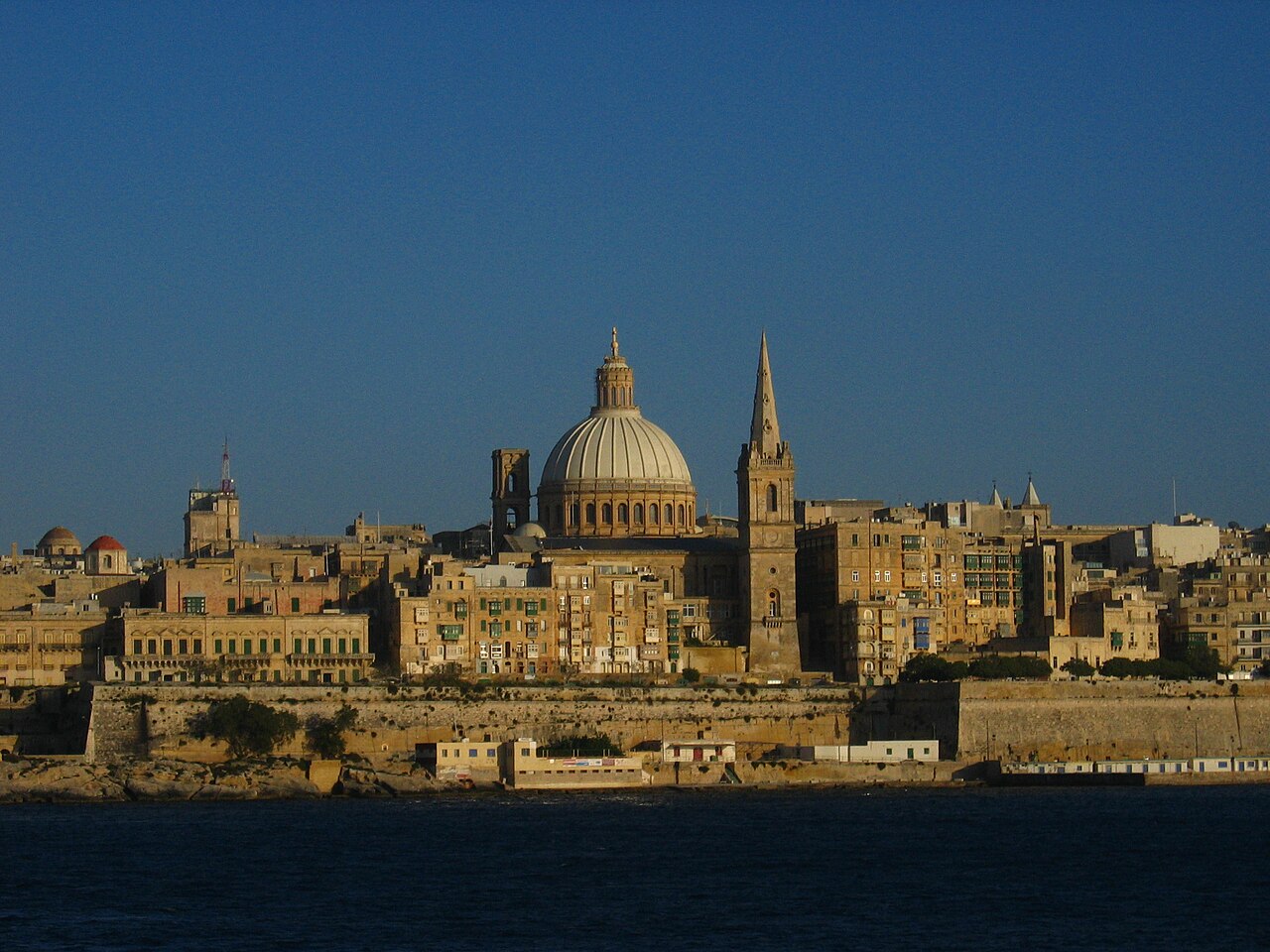 Valletta skyline and harbour in Malta