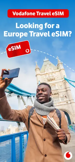 欧州旅行向けデータを紹介するVodafone Travel公式画像